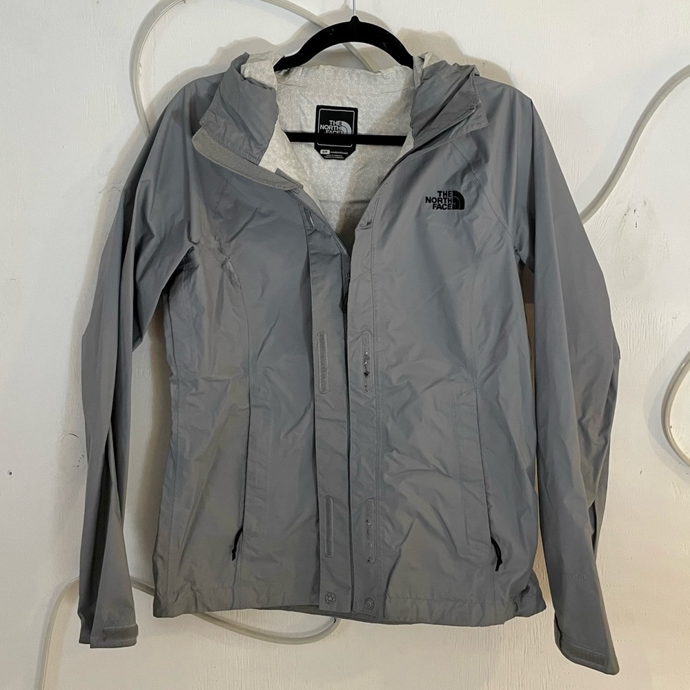 Grey North Face Full Zip Velcro Rain/Warmth Jacket